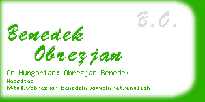 benedek obrezjan business card